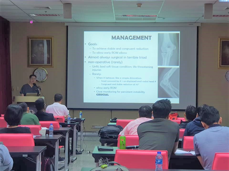 Dr Andy Wee was sharing his expertise in the management of shoulder and elbow injuries
